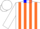 Silk - White, Neon Orange Stripes, Blue Collar and Cuf