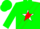 Silk - Green,White Star on Red Sash