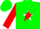 Silk - Green,White Star on Red Sash,Red Cuffs on Sleeves