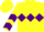 Silk - Yellow, Purple Diamond Hoop, Purple Chevrons on sleeves