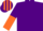 Silk - Purple and Orange halved sleeves reversed, striped cap