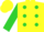 Silk - Yellow, Lime Green spots on  Sleeves