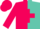 Silk - Hot Pink and Turquoise Diagonal Halves, Hot Pink Cross,  Ho