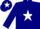 Silk - Teal, Navy Blue Panel, White 'JEM' on Navy Blue, White Star