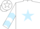 Silk - White, Light Blue Star, Light Blue Chevrons on Sleeves,