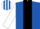 Silk - Royal blue, black stripe, white sleeves, royal blue and white striped cap