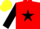 Silk - Red, black star and sleeves, yellow cap
