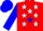 Silk - Red, white stars on blue panel, blue sleeves, blue cap