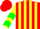 Silk - Red and Yellow Stripes, Yellow Sleeves, Green Chevrons