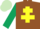 Silk - BROWN, yellow cross of lorraine, dark green sleeves, light green cap