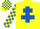 Silk - Yellow, Royal Blue Cross of Lorraine, Royal Blue and Yellow check sleeves and cap