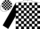 Silk - White,Black ,'BB' in Black Square, Black Blocks on White