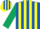 Silk - Royal Blue and Yellow stripes, Dark Green sleeves
