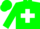 Silk - Green, White and Orange Thirds, White Cross on Red B