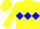 Silk - Yellow with Blue Diamond Hoop