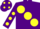 Silk - PURPLE, large yellow spots, yellow spots on sleeves, purple cap, yellow spots