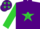 Silk - Purple, Lime Green Star, Purple Stars on Lime Green Sleeves