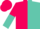 Silk - Hot Pink and Turquoise Diagonal Halves, Hot Pi