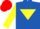Silk - Royal Blue, yellow inverted triangle, yellow sleeves red cap
