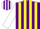 Silk - Purple, White 'SBS', Yellow Stripes on White Sleeves