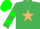 Silk - Emerald Green, Tan Star, Tan Sleeves, Green Hoop, Green Cap
