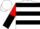 Silk - White, Two Black Hoops, Red & Black Vertical Halved Sle