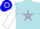 Silk - Powder blue,silver star,blue and silver hoop on white sleeves,blue
