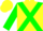 Silk - Yellow, Green cross belts, Green Sleeves, Yellow