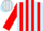 Silk - LIGHT BLUE, White Stripes, Red Stripes on Slvs