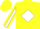 Silk - Yellow, Yellow and White Emblem, White OC, Peach Diamond Stripe on Sleeves, Y