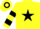 Silk - yellow, black star, hooped sleeves & cap