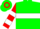 Silk - Green, Red and White Hoop, Red and White Bars on Sleeves