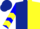 Silk - Dark Blue and Yellow Halves, Blue Sleeves, Yellow Chevrons, Blue and Ye