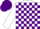 Silk - White, purple blocks, matching cap
