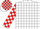 Silk - White, White 't' in Red Shield, Red 'KJ', Red and White Check