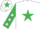 Silk - White, Emerald Green star, Emerald Green sleeves, White stars, White cap, Emerald Green star