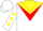 Silk - White, Yellow Yoke, Red Chevron, Yellow Diamonds on sleeves