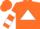 Silk - Orange, orange 'M' on white triangle, white bars on sleeve