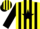 Silk - Yellow, black star, yellow and black stripes on sleeves,