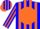 Silk - Blue, Blue 'Z' on Orange disc ,Orange Stripes on