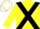 Silk - YELLOW, black cross belts, white cap, yellow spots