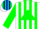 Silk - White, Green Shamrock in Triangle, Blue & Green Stripes on Sleeves, White C