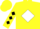 Silk - Yellow, White Diamond, Black 'R', Black Diamonds on sleeves