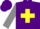 Silk - Purple, Yellow Cross with Grey 'IAMSRACINGSTABLE', Grey Sleeves