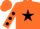 Silk - Orange, Black star, Orange sleeves, Black spots, Orange cap