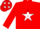 Silk - Red, Red 'MS' in White Star, Red Stars on White