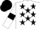 Silk - White, Black stars, armlets and cap