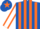Silk - Royal Blue and Orange stripes, White sleeves, Orange seams, Royal Blue cap, Orange star