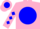 Silk - Pink, Pink 'P' on Blue disc, Blue Diamonds on Sleeves