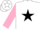 Silk - White, Black Star, Black Hoops on Pink Sleeves
